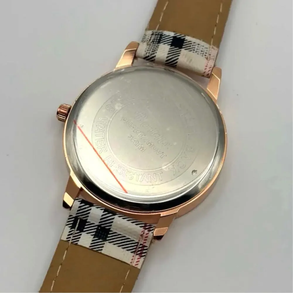 Rose Gold Boune Plaid Men’s Watch